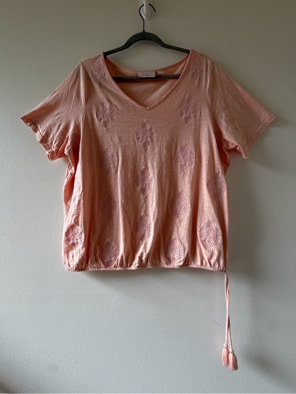 Belle by Kim Gravel eyelet paisley cotton blouse
